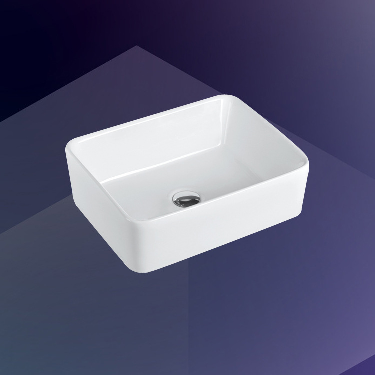 Lavabo artístico cuadrado, lavabo de encimera, lavabo de cerámica, lavabo para hotel, lavabo integrado del fabricante.