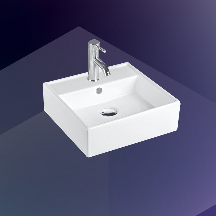 Lavabo de Cerámica Cuadrado para Encimera, Lavabo Artístico, Lavabo Doméstico, Lavabo para Baño, Fabricante de Lavabos