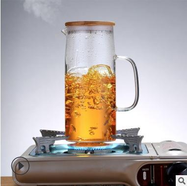 Jarra de Vidrio de Borosilicato para Agua Fría, con Tapa de Acero o Bambú, Gran Capacidad