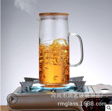 Jarra de Vidrio de Borosilicato para Agua Fría, con Tapa de Acero o Bambú, Gran Capacidad