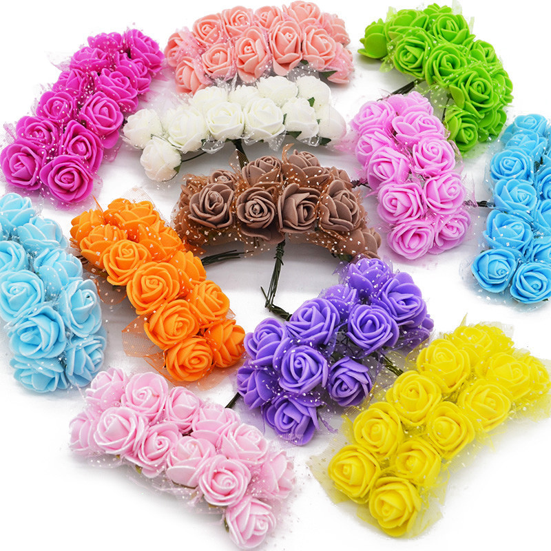 Manufacturer supply PE with gauze small flower foam rose flowering…
