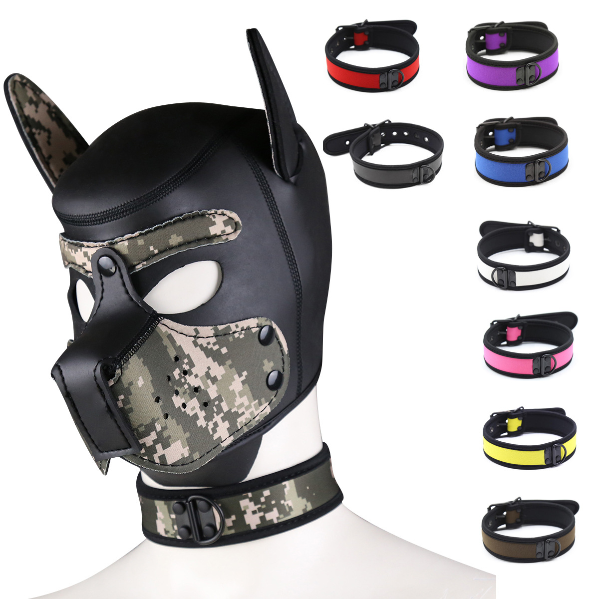 Tienda de fábrica al por mayor juguetes sexuales cuello collar perro cabeza cubierta accesorios collar juguetes alternativos ropa de rendimiento Accesorios