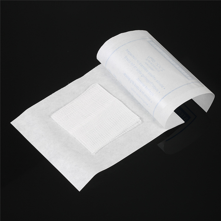 新款中性英文独立包装纱布片纱布块3“x3”cm8层gauze swab pad