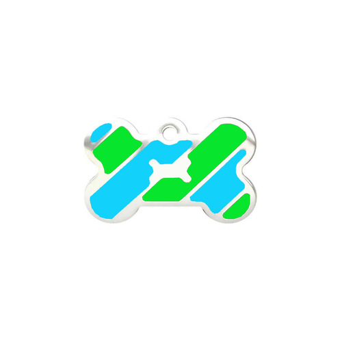 New Bone Dog-shaped Pet Accessory Color Bar Collar Charm Decorative Item Laser Engravable Anti-lost Tag