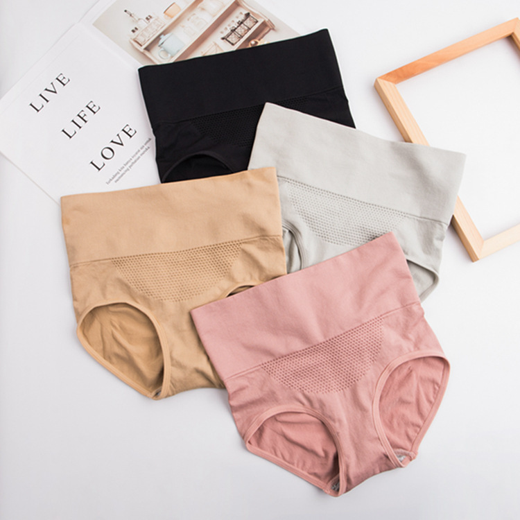 3D Honeycomb Seamless Women's High-Waisted Cotton Crotch Tummy Control Butt-Lifting Shapewear Boxer Briefs Women's Safety Shorts