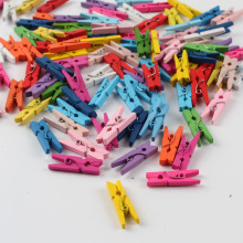 迷你彩色木头夹ins网红照片夹 文件书本小夹便签夹金色银色夹跨境