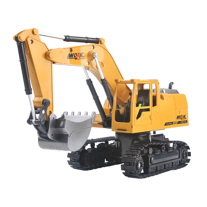 Aohai excavadora de aleación de 8 canales 2,4g excavadora de control remoto inalámbrico para niños de carga eléctrica de control remoto de juguete