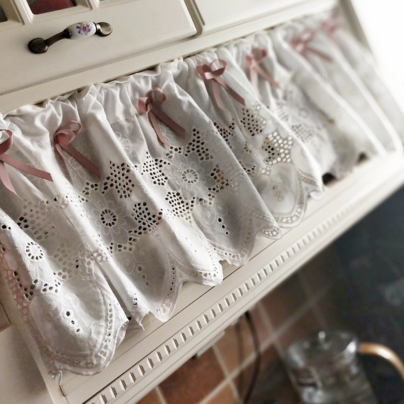 Bl203 American Country Style English White Half Curtain Embroidered Door Curtain Valance Decorative Curtain Cabinet Door Curtain Cupboard Curtain Window Curtain Bl203 American Country Style English White Half Curtain Embroidered Door Curtain Valance Decorative Curtain Cabinet Door Curtain Cupboard Curtain Window Curtain