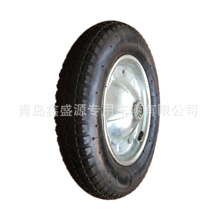 13寸充气轮 13寸手推车独轮车清洗机轮子 13*3.25-8橡胶充气轮胎