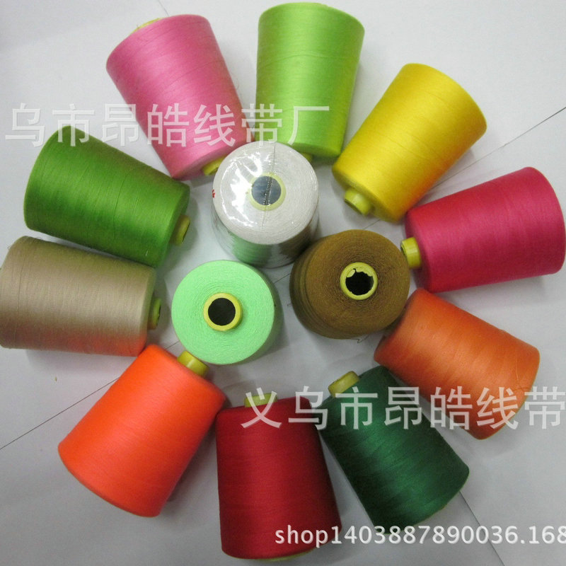 고속 의류 재봉틀 실 8000 사이즈 40s/2 폴리에스테르 풀 라이트 파고다 멀티 컬러 재봉실 도매