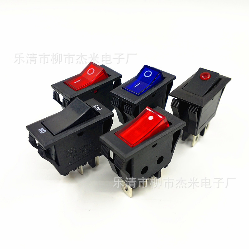 KCD3 12V带猫眼四脚船型开关KCD3四脚带鱼眼灯翘板开关