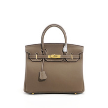 包包女2025新款荔枝纹铂金包时尚手提包红色新娘包单肩斜挎凯莉包