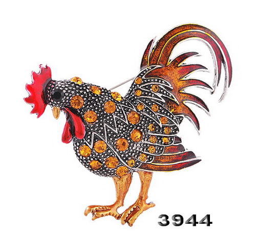 Broche de ropa versátil, venta al por mayor, estilo nuevo, personalizado, retro, con dibujos de animales de gallo._voghion.com