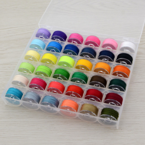 Brand new material, environmentally friendly bobbin box with thread, various specifications, fixed color bobbin thread set, wholesale bobbin thread sewing thread set