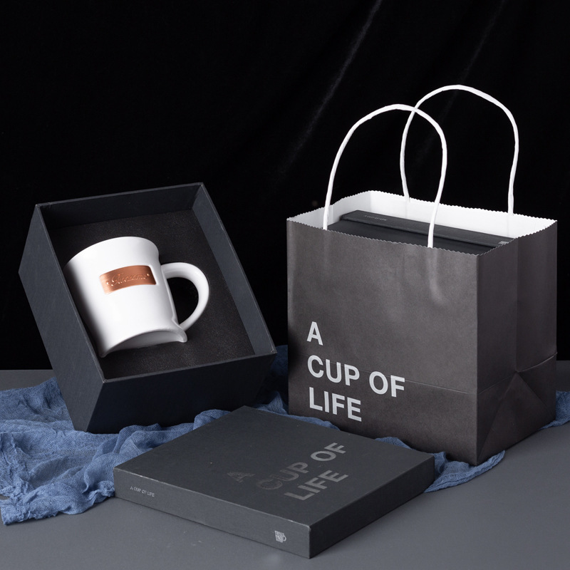 Taza de cerámica de madera original taza de café taza de taza de agua taza de oficina caja de regalo LOGO impresa