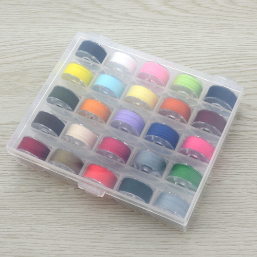 Brand new material, environmentally friendly bobbin box with thread, various specifications, fixed color bobbin thread set, wholesale bobbin thread sewing thread set