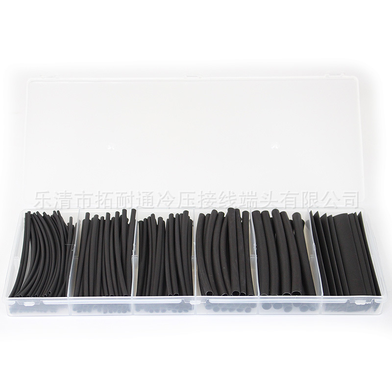 跨境电商货源 热缩套管盒装160PCS黑色  无卤环保阻燃
