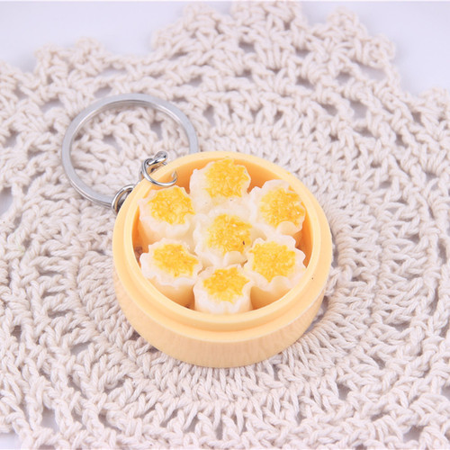 Chinese style simulated food pendant mini steamer keychain xiaolongbao cage model early education toys wholesale