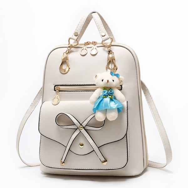 With bow, beige