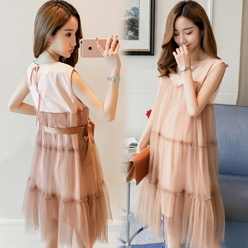 Summer fashionable dress for pregnant sleevless