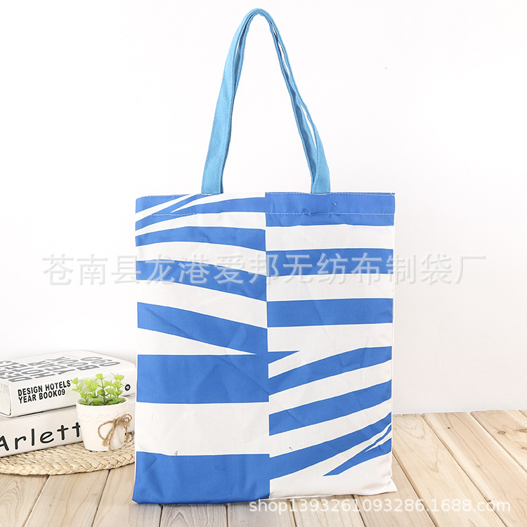 图案印logo空白广告宣传手提帆布包大容量棉布袋手提无纺布