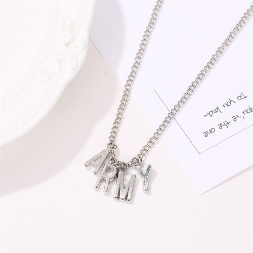 BTS ARMY Necklace - Men's and Women's Matching Letter Lock Chains - Fashionable Korean Style
