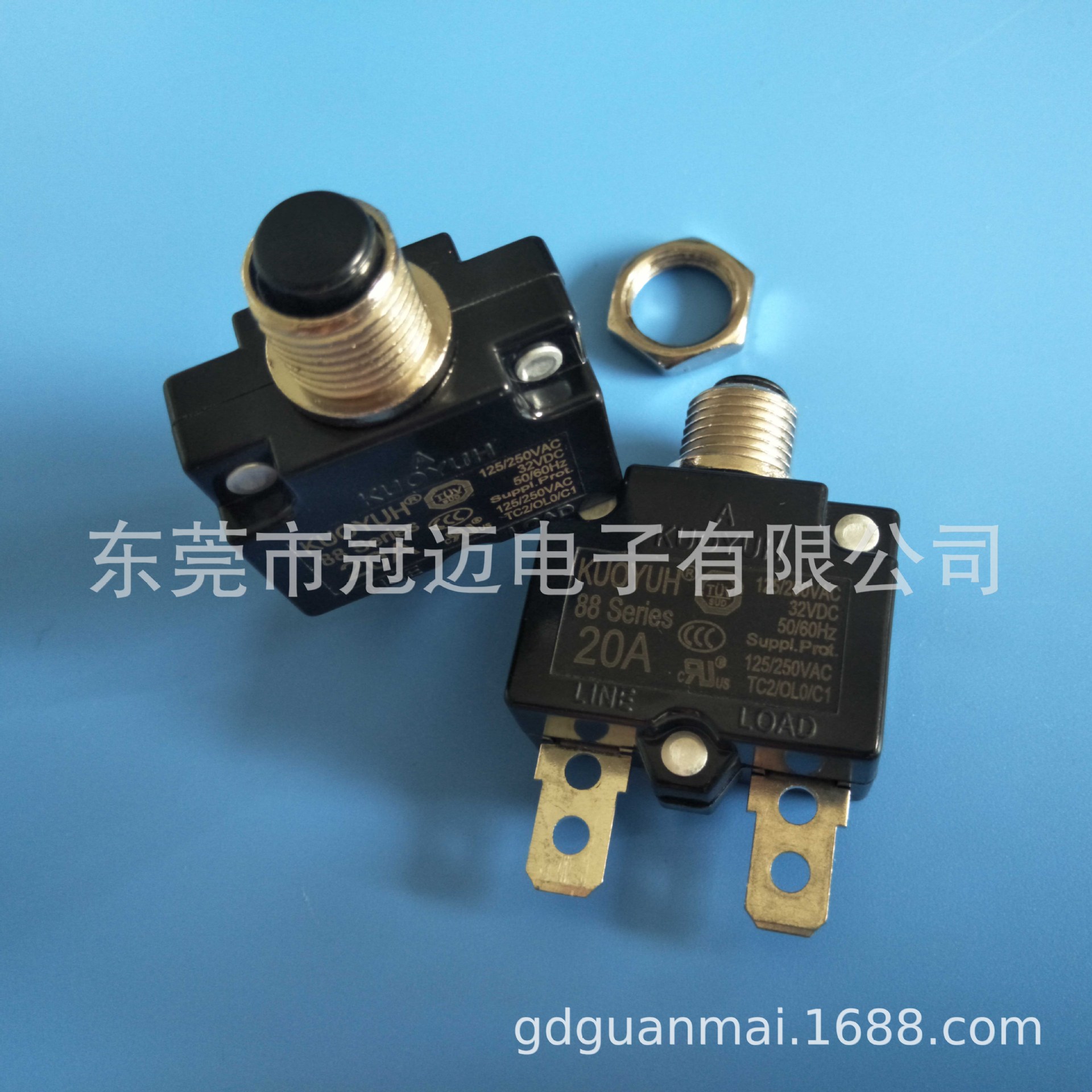 88-20A电流过载保护器 电热 电机清洗机 手动复位断路器 漏电保护