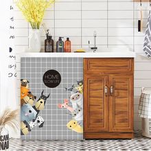 新款北欧滚筒遮阳防晒盖布免打孔遮光布粘贴洗衣机柜帘子一件代发