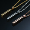 Universal advanced necklace stainless steel, three dimensional accessory engraved, pendant, European style, high-quality style