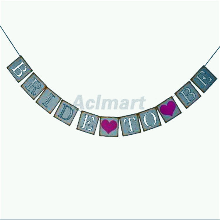 Bandera de cadena nupcial de un solo partido Bandera de tira Novia a ser Bandera de cadena de corazón de melocotón Bandera de tira de novia Bandera de cadena en stock