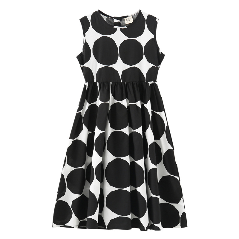 Vestido de verano para niñas Vestido medio y grande falda para niños 2023 nuevo Vestido de playa de algodón puro impreso padre-hijo madre-hija moda