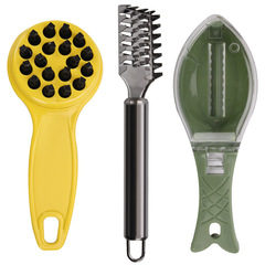 Wenhé stainless steel fish scale scraper small and large size scale remover plastic fish scale tool scale knife scraper