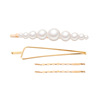 Metal hair accessory from pearl, hairgrip, set, Korean style, simple and elegant design, wholesale