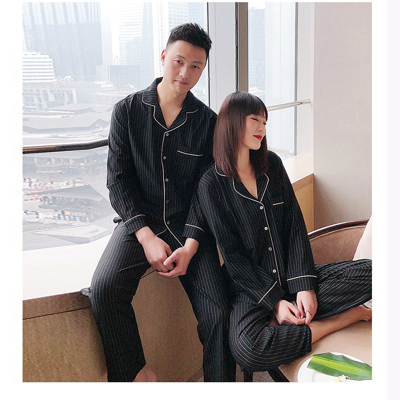 Little Red Book Roman Cloth Spring and Autumn Long-sleeved Trousers Viscose Pajamas Men's and Women's Suit Lapel Home Clothes Couple's Suit Little Red Book Roman Cloth Spring and Autumn Long-sleeved Trousers Viscose Pajamas Men's and Women's Suit Lapel Home Clothes Couple's Suit