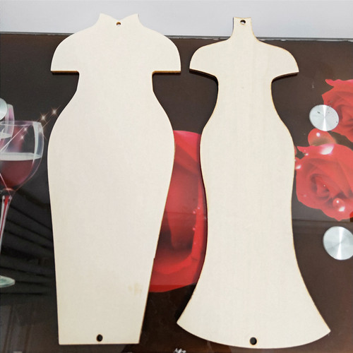 Handmade DIY Wooden Cheongsam Blank Mother's Day Gift Clay Base Lightweight Clay Snow Clay Cheongsam Mold