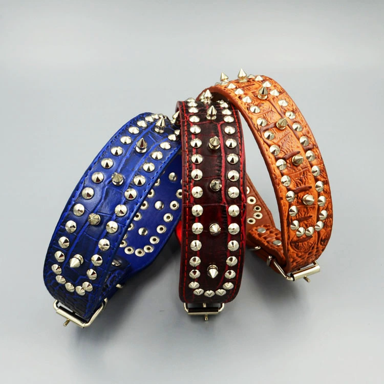 В наличии поставка ошейник для домашних животных оптом собачий кожаный воротник с заклепками воротник большая собака