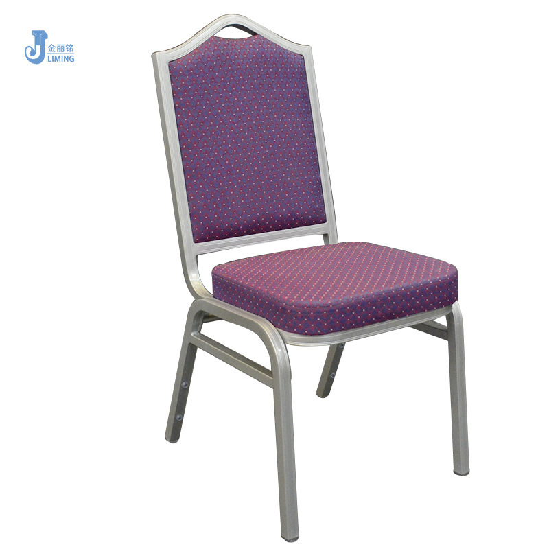 Silla de comedor de aleación de aluminio, silla con respaldo de metal de estilo chino, silla general para hotel, silla para banquetes, silla de comedor para restaurante, silla de entrenamiento para conferencias