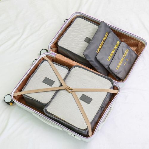 Large-capacity Oxford cloth travel storage bag six-piece set suitcase clothing storage bag 6-piece set storage bag set
