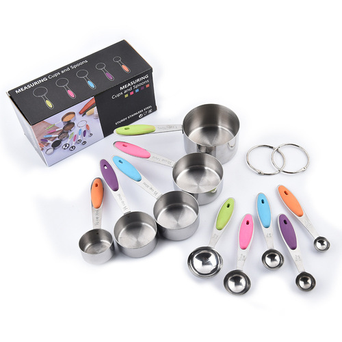 Stainless Steel Measuring Cups and Spoons 10-piece Baking Set Measuring Cups and Spoons Set