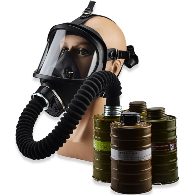 长管防毒面具防氨气硫化氢一氧化碳滤毒罐自吸过滤防毒全面罩MF14