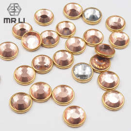 批发平底烫钻 婚纱晚礼服圆形包边烫钻烫图 服装辅料面装饰包边钻