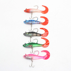 Wholesale new lures 9g 7cm double hook tailing glow lead fish sea fishing for northern pike soft bait