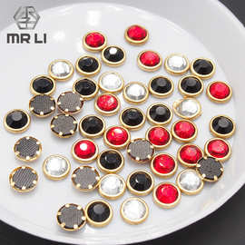 厂家供应服装过检针金边烫钻 晚宴裙宴会服烫钻 婚纱配饰金边烫钻