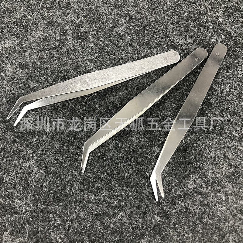 厂家直供钻石画工具不锈钢镊子弯头直头美甲镊子小镊子手帐镊子