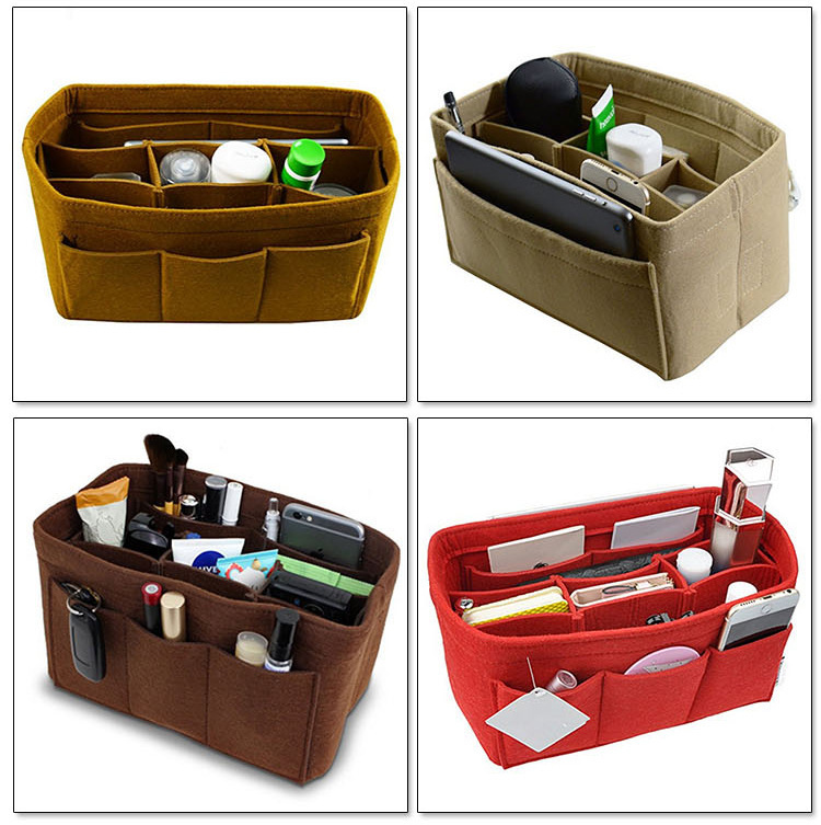 跨境多功能毛毡化妆包内胆包时尚女士化妆品整理毛毡化妆包中包