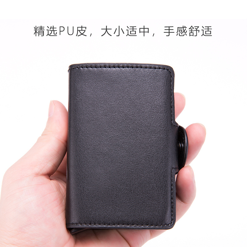 Caja de tarjeta de crédito anti-desmagnetizante para hombres y mujeres Caja de tarjeta bancaria de aleación de aluminio Doble