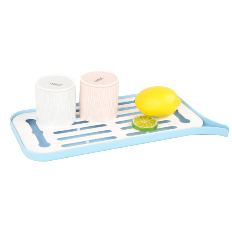 Cocina de doble capa de almacenamiento de plástico bandeja de drenaje vajilla fregadero bandeja de drenaje estante de drenaje de frutas y verduras estante de almacenamiento