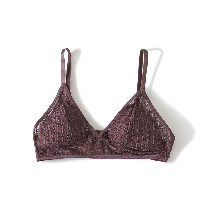 Wholesale Silk French Triangle Cup Underwear Thin Small Chest Small Sexy Women's Lace Ultra-thin Summer Bra Wholesale Silk French Triangle Cup Underwear Thin Small Chest Small Sexy Women's Lace Ultra-thin Summer Bra
