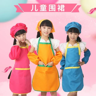 定制无袖儿童围裙彩色防污罩衣广告定做diy美术幼儿园绘画印logo