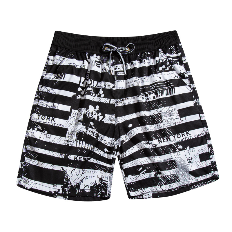 Nueva fábrica directa de secado rápido pantalones de playa hombres sueltos más tamaño pareja playa vacaciones pantalones cortos de natación